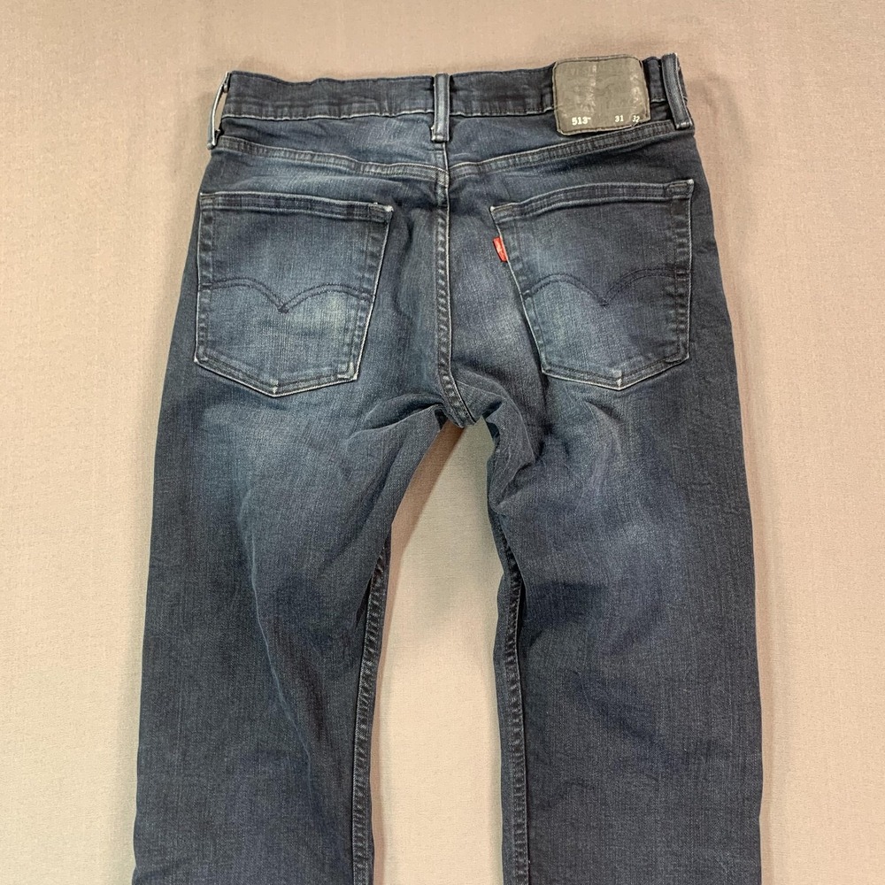 Levis 513 Jeans Mens 31x32 Blue Slim Straight Denim Medium Wash Mid Rise Classic